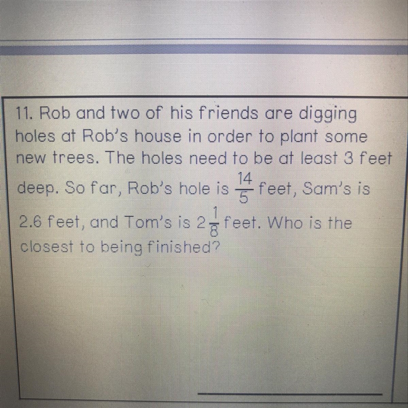 11. Rob and two of his friends are diggingholes at Rob's house in order to plant somenew-example-1