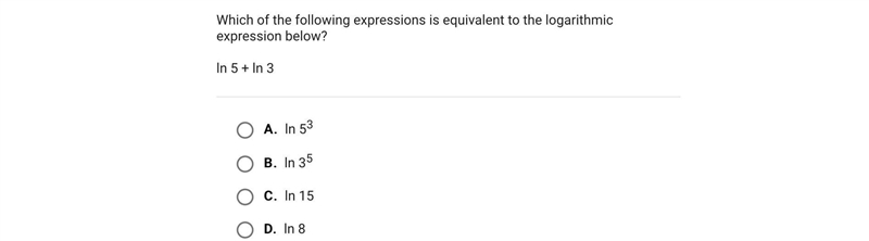 Which of the following expressions is equivalent to the logarithmic expression below-example-1