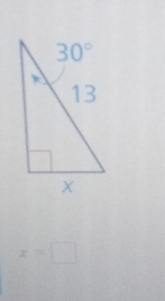 Find the value of x for the right triangle​-example-1