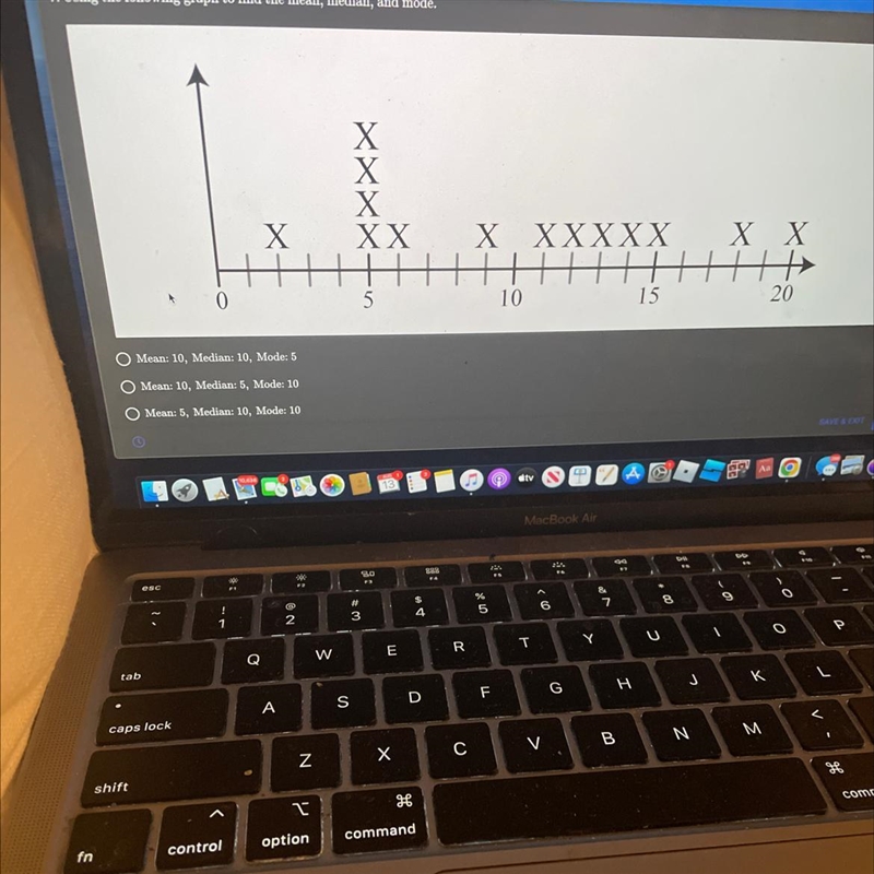 Use the following graph to find the mean, median, and mode-example-1