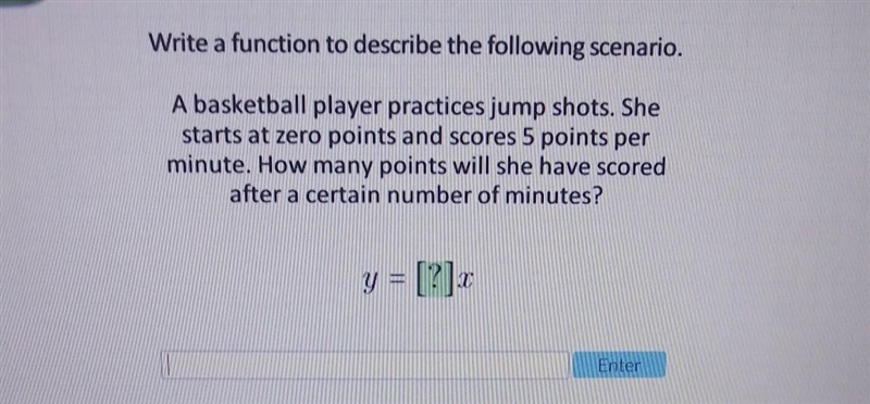 write a function to describe the following scenario.a basketball player practices-example-1