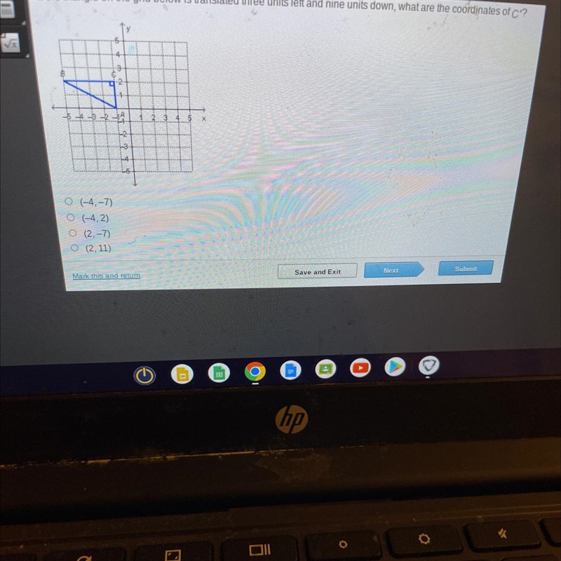 I need help with this please If the triangle on the grid is translated three units-example-1