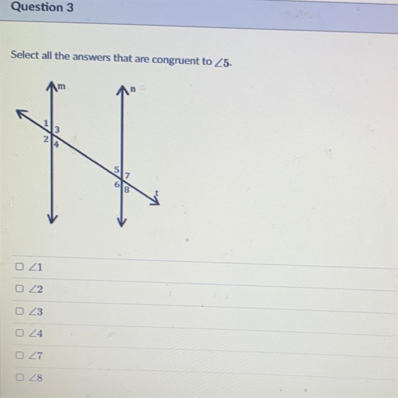 Select all the angles that are supplementary to angle 5.-example-1