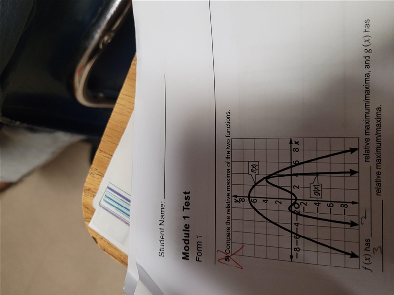 How many relative maximums do f(x) and g(x) have ?-example-1