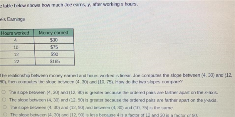 I do not understand how to use the table to determine the correct answer.-example-1