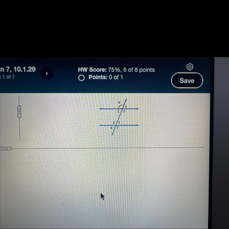 The figure to the right shows to parallel lines intersected by a transversal. Let-example-1