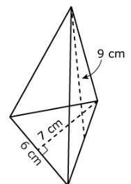 A toy pyramid has the dimensions shown below. The base of the pyramid is an equilateral-example-1