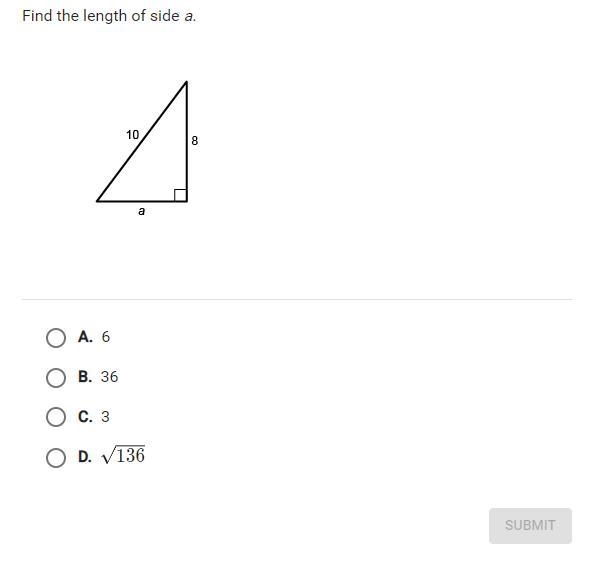 Find the length of side a (should be pretty easy) i want to see if i'm right. no links-example-1