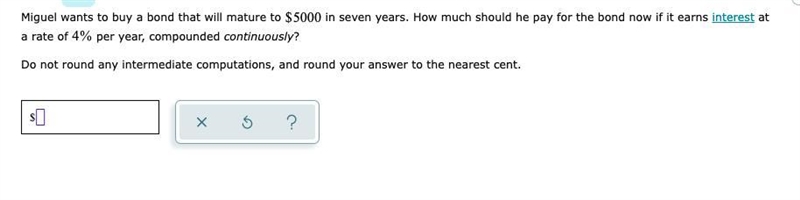 Finding the initial amount in a word problem on continuous compound interest-example-1