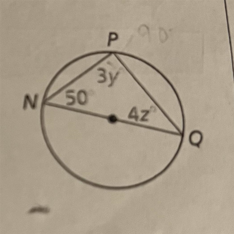 Find the value of y and z-example-1