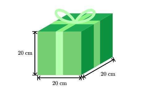 The present shown below is a cube. Find the surface area.-example-1