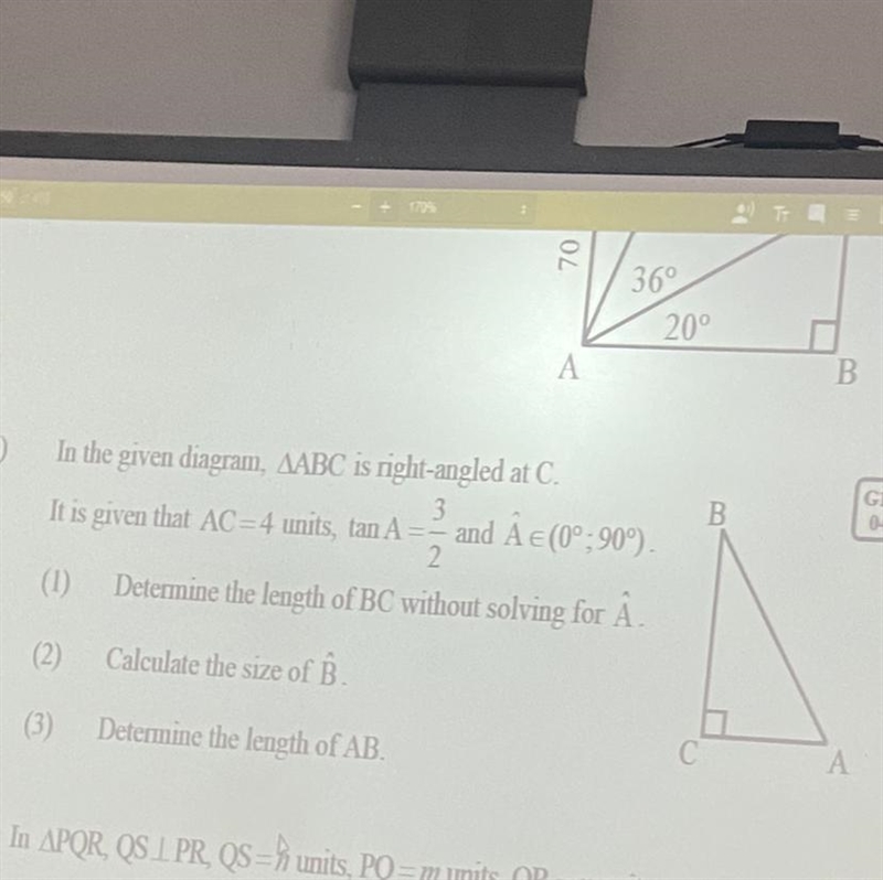 Solve for BC without working out the size of angle A-example-1