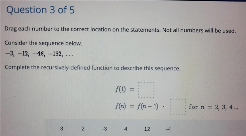 Drag each number to the correct location on the statements. Not all numbers will be-example-1