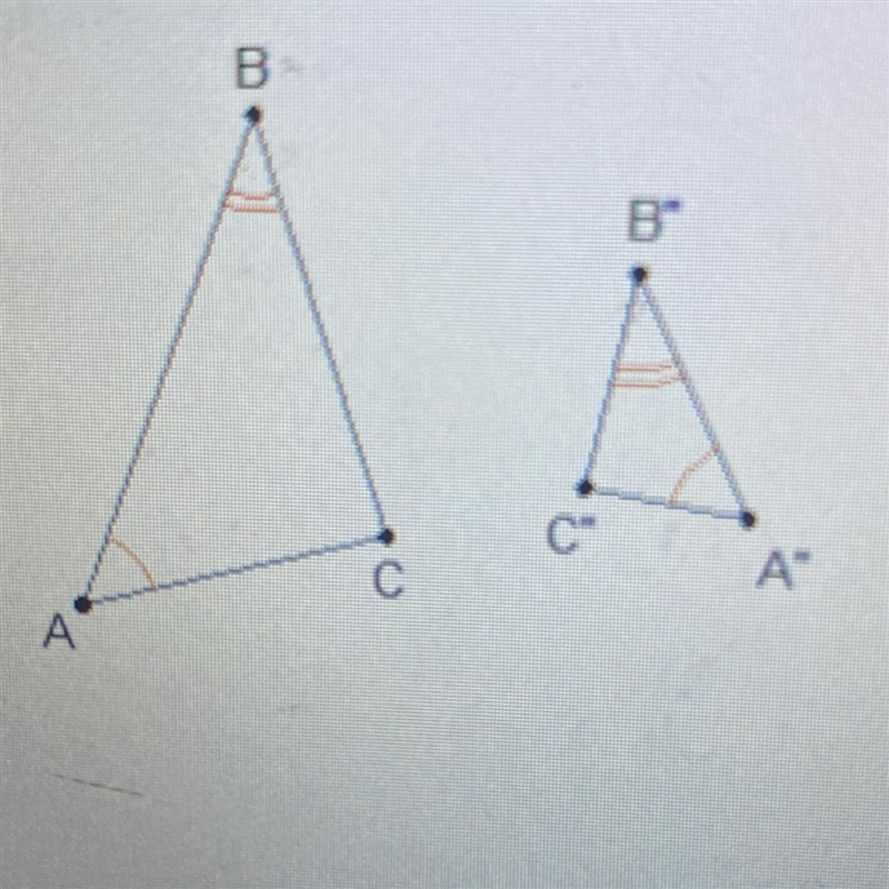 Which transformations could have occurred to AABC to AA"B"C"? O a rotation-example-1