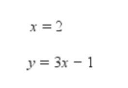 Using substitution, what is the solution for the system of equations below?-example-1