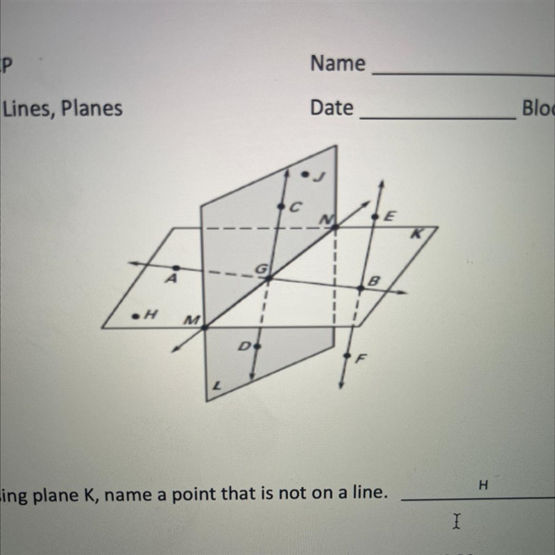 What must be true for line EF to not intersect plane L?￼-example-1