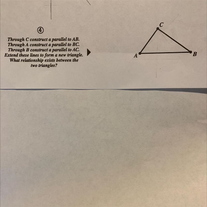 Through C construct a parallel to AB. Through A construct a parallel to BC. Through-example-1