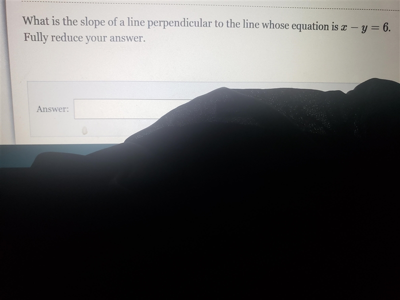 What is the slope of a line perpendicular to the line whose equation is x - y = 6. Fully-example-1