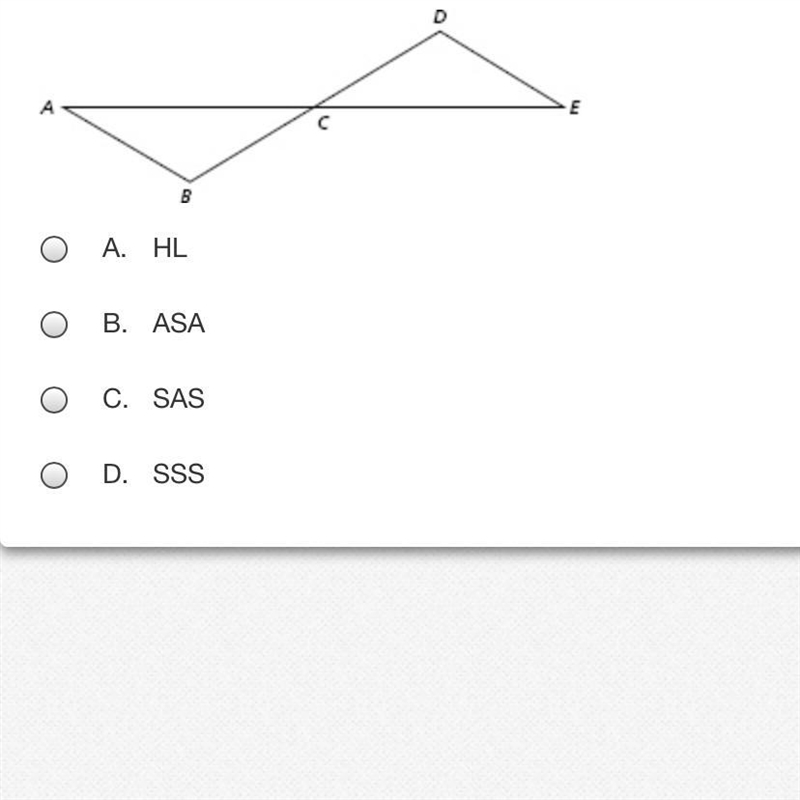 Given and ⎯⎯⎯⎯⎯⎯¯bisect each other at point C, which congruence theorem would you-example-1