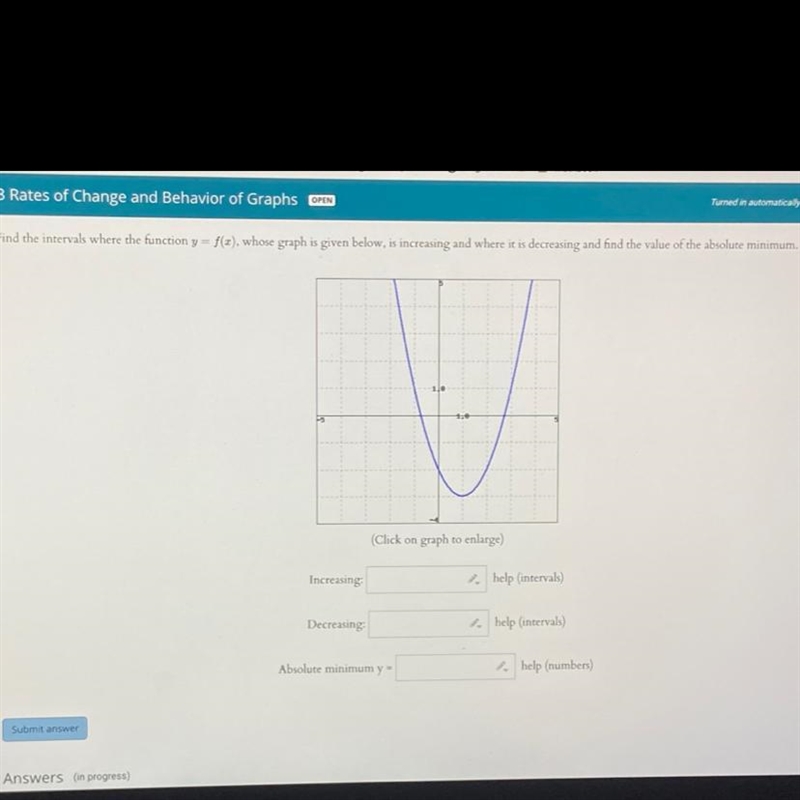 find the intervals for the function Y=f(x) whose graph is given below is increasing-example-1