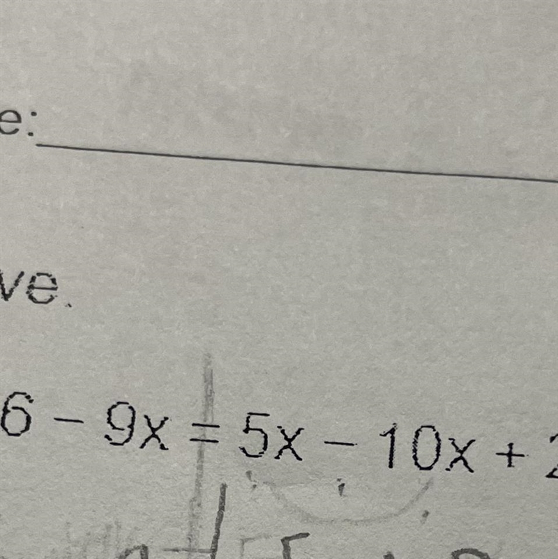 6 -9x = 5x -10x + 2 solve for x-example-1