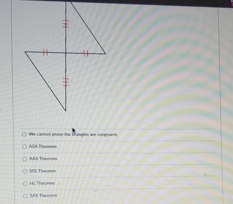 determine if it can be proven that the triangles are congruent if they are the choose-example-1