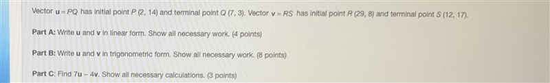 Hello! Would like help on parts b and c. Thanks!PART A:u = 5i - 11jv = -17i +9j-example-1