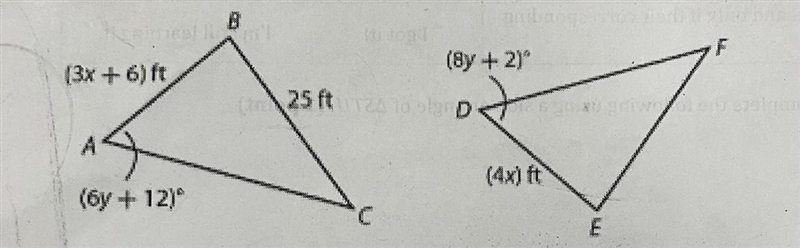 ABC is congruent to DEF. what is the length of AB and what is angle EDF?-example-1