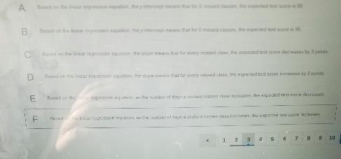 a teacher plots the number of classes thier student missed (x) with their scores on-example-1