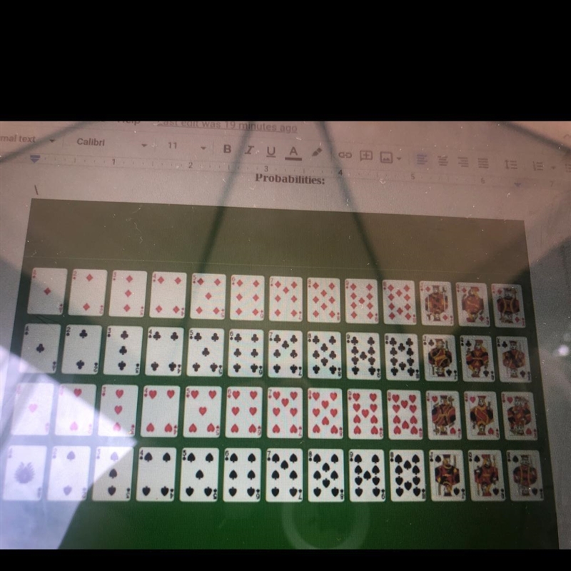 1. Find the probability of randomly selecting cards that is less than a 10 of spades-example-1