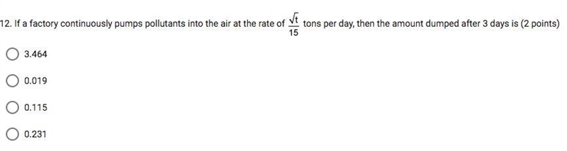 If a factory continuously pumps pollutants into the air at the rate of the quotient-example-1