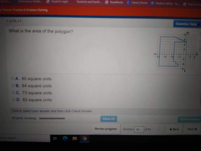 for Schook: Practice & Problem Solving 74PS-17 Question Help What is the area-example-1