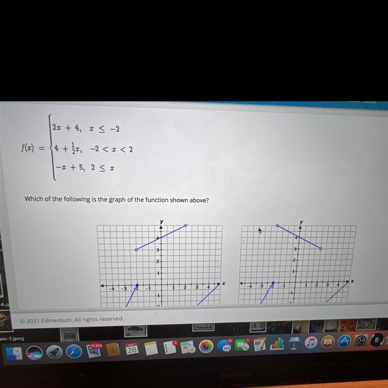 Select the correct answer.Which of the following is the graph of the function shown-example-1