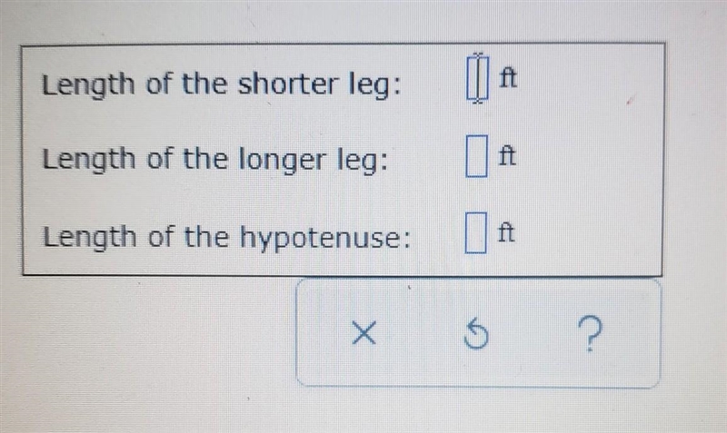 the hypotenuse of a right triangle is 5 ft long. the shorter leg is 1 ft shorter than-example-1