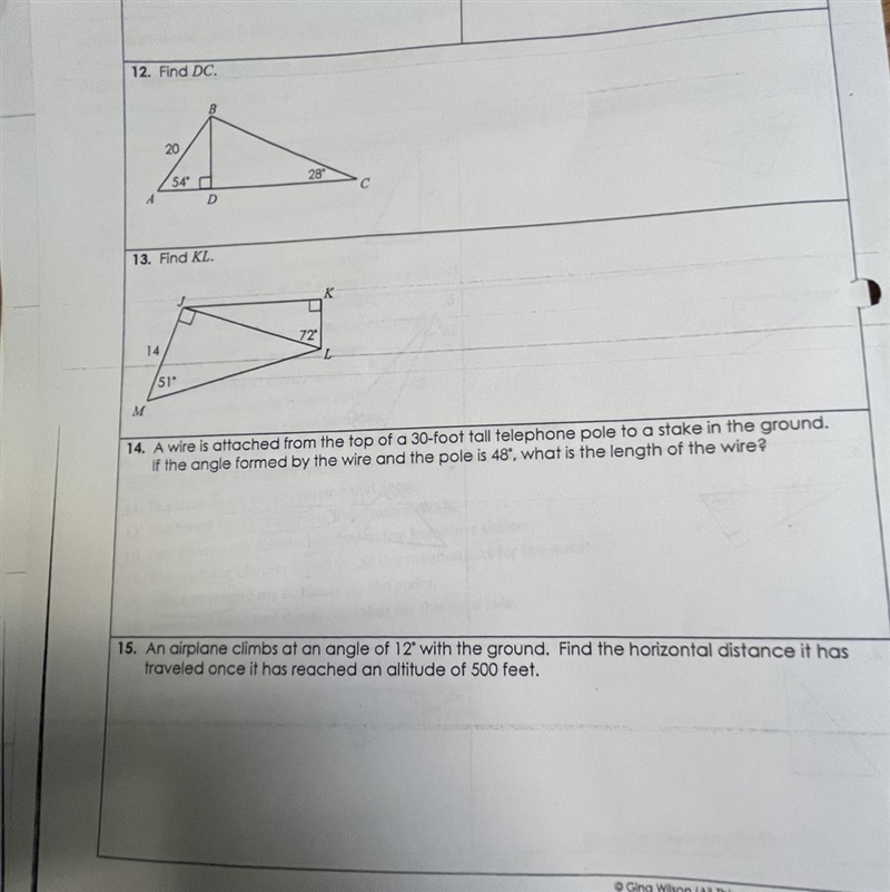 Please help geometry Trig I need 12 through 15 please asap-example-1