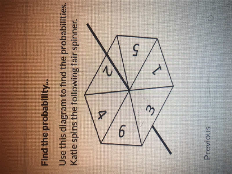 Given that the number spun is an even number, what’s the probability that Kate spun-example-1