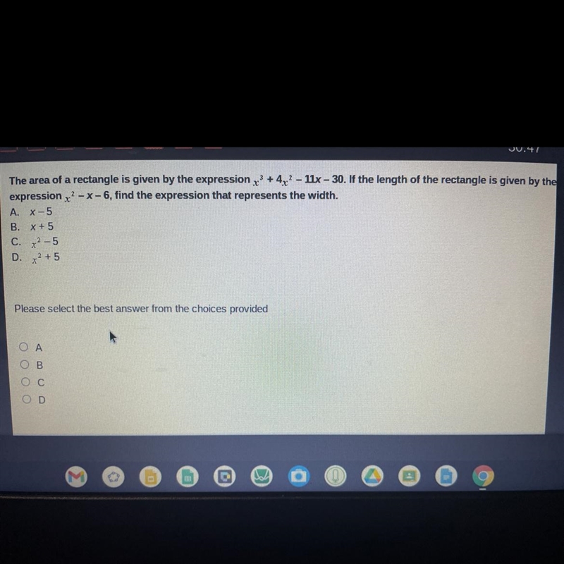 Need to find the expression that represents the width !-example-1