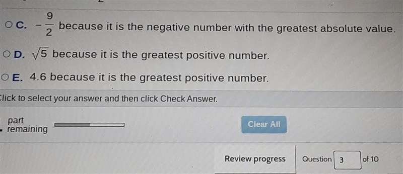 which number below comes first when the numbers are listed from least to greatest-example-1