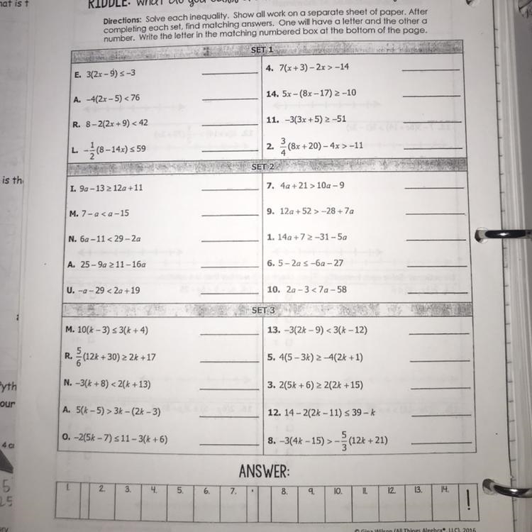 I need help with this work sheet. Put I already did E and A and L.-example-1