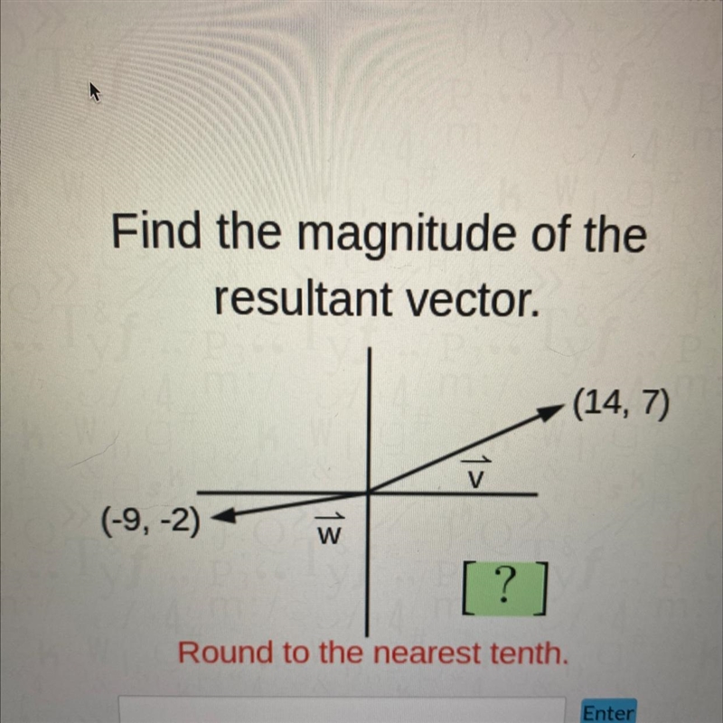 TRIGONOMETRY (adding vectors algebraically)Find the magnitude of the resultant vector-example-1