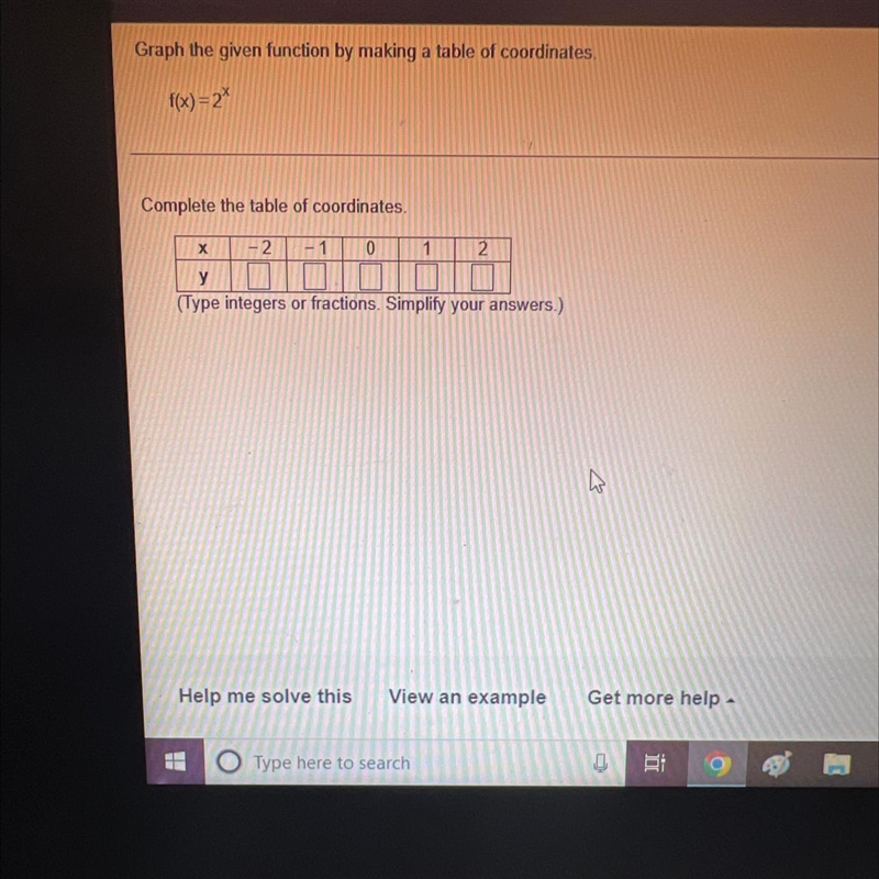 Graph the given function by making a table of coordinates-example-1