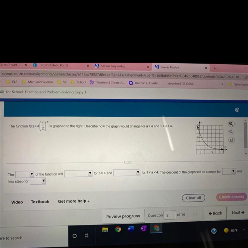 How do I solve this problem?The options for blank one are:- Y-intercept - X-interceptFor-example-1