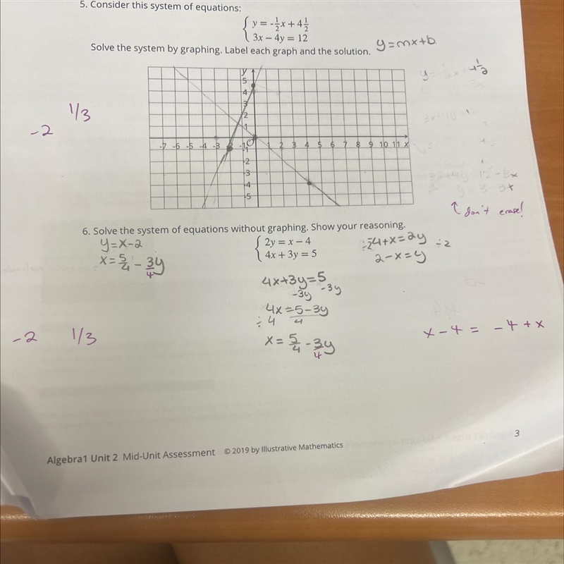 Solve this system system of equations. Graph and solve the equations-example-1