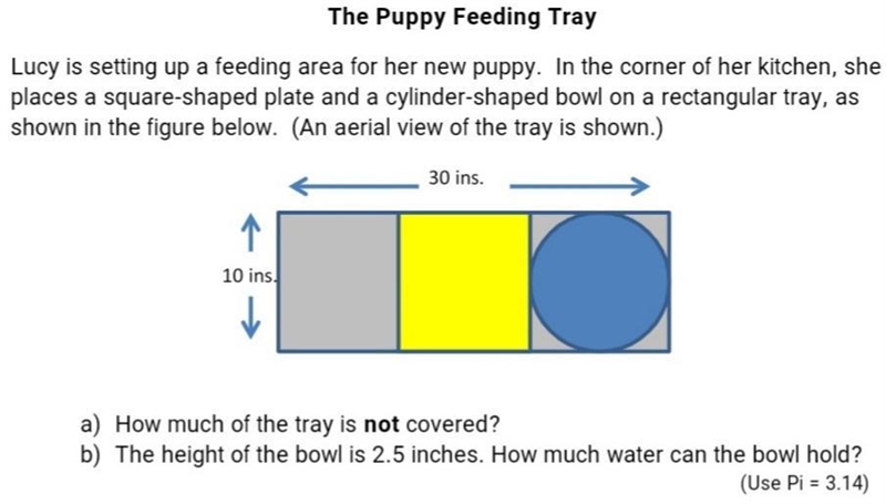 Lucy is setting up a feeding area for her new puppy. In the corner of her kitchen-example-1