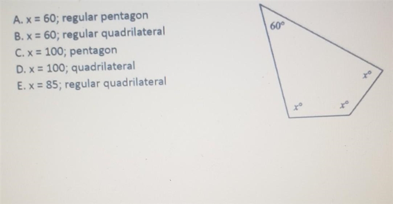 Find the value of x and identify the type of polygon-example-1