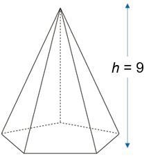 50 POINTS Sarah has two similar regular pyramids with pentagon-shaped bases. The smaller-example-1