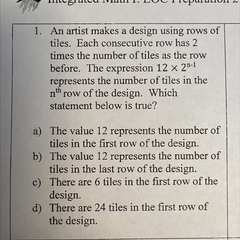 Help pleaseAn artist makes a design using rows of tiles. Each consecutive row has-example-1