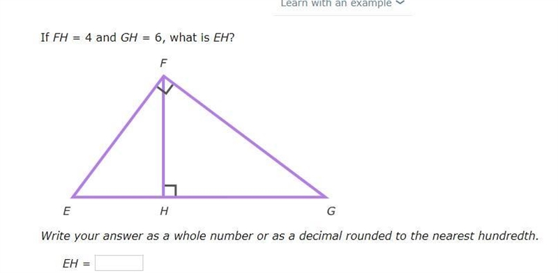 Similarity and altitudes in right triangles Write your answer as a whole number or-example-1