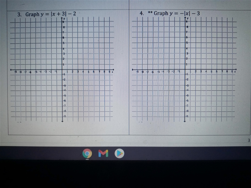 3. Graph y = 1x +31 - 2 4. ** Graph y = -x] - 3 18 8 8 17 구 7 6 5 بيه * 12 고 1 -9 - 5 -4 -3 -2 1 2 3 5 6 g-example-1