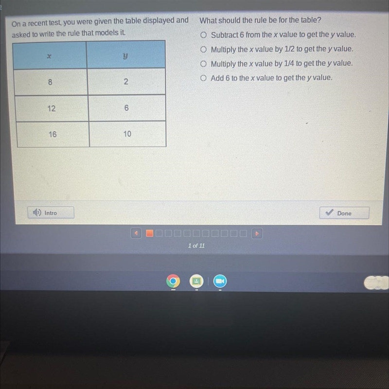 On a recent test you were given the table displayed and asked to write the rule that-example-1